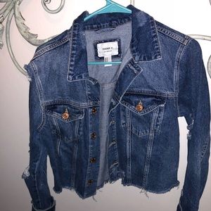 Cropped forever 21 denim jacket
